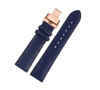 BWBVHRHZY Le bracelet en peau de poisson perlé de 20 mm et 22 mm est applicable for Huawei/Fit for TISSOT/Fit for Omega/Fit for Mido Accessoires de montre diable for hommes et femmes Boucle noire(Blue