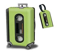 BWEGRHE Housse de protection pour valise + 1 étiquette de bagage pour bagages de 48,3 à 81,3 cm, Cassette verte, M (22-25 inch)