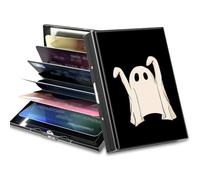 BWEGRHE Petit portefeuille de voyage fin multi-fentes pour cartes de crédit - Étui pour cartes de crédit - Blocage RFID - Petit portefeuille pour homme et femme, Fantômes de danse, Matel, Minimaliste