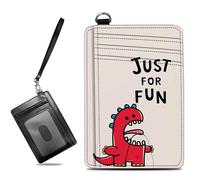 BWEGRHE Petit portefeuille de voyage fin multi-fentes pour cartes de crédit - Étui pour cartes de crédit - Blocage RFID - Petit portefeuille pour homme et femme, Just for Fun Dinosaure, Slim