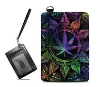BWEGRHE Petit portefeuille de voyage fin multi-fentes pour cartes de crédit - Étui pour cartes de crédit - Blocage RFID - Petit portefeuille pour homme et femme, Mauvaises herbes colorées, Slim,