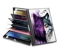 BWEGRHE Petit portefeuille de voyage fin multi-fentes pour cartes de crédit - Étui pour cartes de crédit - Blocage RFID - Petit portefeuille pour homme et femme, Faites un vœu hippocampe, Matel