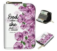 BWEGRHE Petit portefeuille de voyage fin multi-fentes pour cartes de crédit - Étui pour cartes de crédit - Blocage RFID - Petit portefeuille pour homme et femme, Bible Fleur violette, Portable