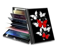 BWEGRHE Petit portefeuille de voyage fin multi-fentes pour cartes de crédit - Étui pour cartes de crédit - Blocage RFID - Petit portefeuille pour homme et femme, Vendredi 13, Matel, Minimaliste