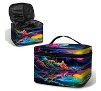 BWEGRHE Trousse de maquillage de voyage avec dragonne amovible, Lake Of Secrets, Large
