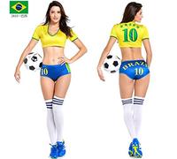 Bwer Maillot de Football Sexy Cosplay Costume école étudiante Filles Joueur de Football Uniforme de Sport Halloween Lingerie pour Femmes Deux pièces