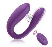 Bwer Vibromasseur à succion vaginale en Forme de U 10 Vitesses Vibrant Oral Sex Aspiration Clitoris Stimulateur Masturbation Sex Toys Femmes-E088-Violet