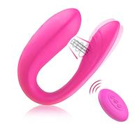 Bwer Vibromasseur à succion vaginale en Forme de U 10 Vitesses Vibrant Oral Sex Aspiration Clitoris Stimulateur Masturbation Sex Toys Women-E088-Rose