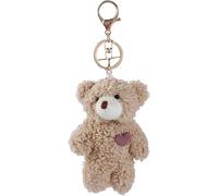 BWESOO Porte-clés en peluche ours brun, pendentif de sac d'animaux en peluche, porte-clés lapin en peluche Kawaii, porte-clés de voiture en peluche en forme de cœur rose, porte-clés d'automobile,