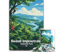 Bwindi Impenetrable National Park, Uganda Puzzle en Bois, 1000 pièces | Pendant le puzzle : Cadeau puzzle : cadeau sans écran pour adulte, activité autour de la table.