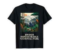 Bwindi Parc National impénétrable Gorilla Retro Ouganda T-Shirt