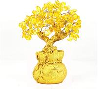 BWINKA Feng Shui Naturel Citrine Gem Stone Money Tree Office Bureau de la Table à Domicile pour la Chance de Richesse, Meilleur Cadeau