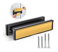 Bwintech 1 boîte aux lettres en aluminium doré de 305 x 70 mm à profondeur réglable, convient pour portes intérieures et extérieures de 40 à 80 mm d'épaisseur en bois, UPVC, composite