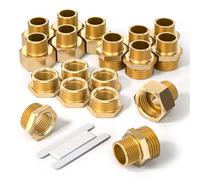 Bwintech 18 pièces 1/8" à 1/4" femelle et mâle BSP filetage laiton hexagonal mamelon et réducteur hexagonal et connecteur de douille hexagonale pour la conversion de raccordement de tuyau