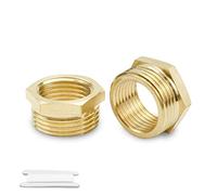 Bwintech 2 pcs 1/8 "femelle à 1/4" mâle BSP fileté laiton hexagonal manchon raccord réducteur pour raccord de tube de conversion