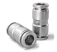 Bwintech 2 Pcs 4mm Droit Raccord Rapide Pneumatique, 2 Voies en Acier Inoxydable pour Adaptateur d'Air PU