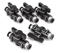 Bwintech 2 Pcs 4mm pneumatique robinet à boisseau sphérique raccord de poussée Buc Air Flow Control Valve direct raccord rapide raccord de tuyau d'air