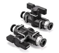 Bwintech 2 Pcs 8mm pneumatique robinet à boisseau sphérique raccord de poussée Buc Air Flow Control Valve direct raccord rapide raccord de tuyau d'air