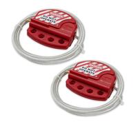 Bwintech 2 Pcs Câble d'acier de consignation ajustable rouge pour les applications de consignation, fonctionne avec des cadenas de sécurité