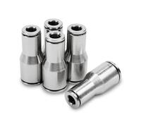 Bwintech 2 Pcs Tubes de 8mm à 12mm OD Laiton nickelé Raccord droit réducteur Push to Connect Pneumatique Push Lock