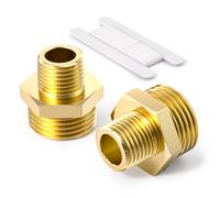 Bwintech 2 pièces 3/8 "mâle à 1/4" mâle BSP filetage en laiton douille hexagonale connecteur de réduction pour la Conversion de raccordement de tuyau