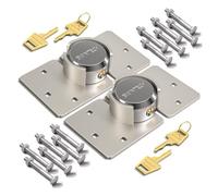 Bwintech 2 Set Hidden Shackle Padlock Avec Plaque de Recouvrement, Serrure de Sécurité en Acier Solide Pour Fourgonnette, Serrure de Porte de Remorque Avec 4 clés Identiques