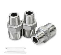 Bwintech 3 pièces 1/8 "mâle à 1/4" mâle BSP filetage en acier inoxydable 304 douille hexagonale connecteur de réduction pour la Conversion de raccordement de tuyau