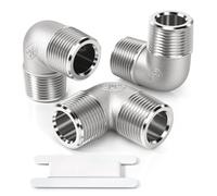 Bwintech 3 pièces 90° 3/4 "mâle à 3/4" mâle BSP filetage aciers inoxydables 304 raccord d'angle pour adaptateur