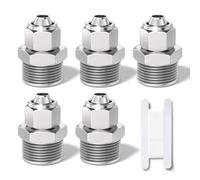 Bwintech 5 Pcs 4mm Tube OD x 1/4" filetage BSP mâle poussoir droit pour connecter le raccord pneumatique de Tube d’écrou de verrouillage,KPC4-02 adaptateur de ligne d’air rapide