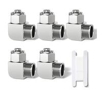 Bwintech 5 Pcs 4mm Tube OD x 1/8" filetage mâle BSP 90 degrés coude pression pour verrouiller le Tube d’écrou connecter raccord pneumatique,KPL4-01 adaptateur de ligne d’air rapide