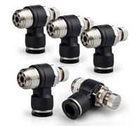 Bwintech 5 Pcs 8mm OD Tube x 1/4" BSP Coude 90 Degrés Raccord Rapide pour Conduite d'Air SL8-02
