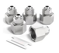 Bwintech 5 Pcs Tube 4mm OD x 1/8" filetage femelle BSP poussoir droit pour connecter le raccord pneumatique du Tube à écrou de verrouillage, KPCF4-01 adaptateur de ligne d’air rapide