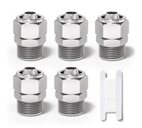 Bwintech 5 Pcs Tube 8mm OD x 1/4" filetage BSP mâle poussoir droit pour connecter le raccord pneumatique de Tube d’écrou de verrouillage,KPC8-02 adaptateur de ligne d’air rapide