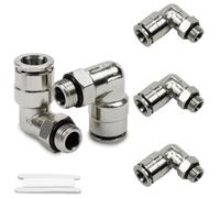 Bwintech 5 Pcs Tubes 8mm OD x filetage mâle 1/4" BSP avec coude O-Ring Laiton nickelé Raccord pneumatique Push to Connect Push Lock