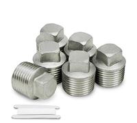 Bwintech 6 Pièces 1/2" mâle BSP filetage Acier inoxydable 304 mâle capuchon hexagonal douille tuyau bouchon raccords connecteur pour tuyau connexion Conversion