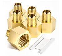 Bwintech 6 pièces 3/8 "femelle à 1/8" mâle BSP filetage en laiton douille hexagonale connecteur de réduction pour la Conversion de raccordement de tuyau