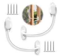 Bwintech Lot de 2 limiteurs de fenêtre sans lancs, câble de sécurité pour fenêtre UPVC, limite les espaces ouverts pour garder les enfants en sécurité et éviter les blessures et le vol
