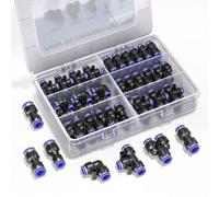Bwintech Lot de 46 raccords pneumatiques de 16 mm pour tube à air (connecteur droit/coudé/te/répartiteur de 16 mm et connecteur réducteur 10-16, 12-16, 14-16 mm)