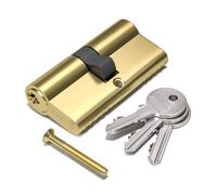 Bwintech Serrure à cylindre Euro en laiton poli 70 mm 30/40,Serrure à barillet de porte,Clé,clé avec 3 clés standard,Anti-crochetage, anti-choc, haute sécurité pour portes en bois, PVC et composite