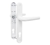 Bwintech UPVC Poignée de porte,Blanc,Axe de 92mm,Centres de vis de 210mm,Plaque arrière de 243mm,Système de ressort de haute qualité,Convient à toutes les portes d'entrée en UPVC,Porte de patio