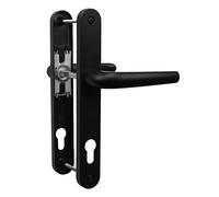 Bwintech UPVC Poignée de porte,Noir,Axe de 92mm,Centres de vis de 210mm,Plaque arrière de 243mm,Système de ressort de haute qualité,Convient à toutes les portes d'entrée en UPVC,Porte de patio