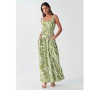 BWLDR Robe 'SAFIA' écru / olive, Taille 34