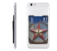 BWLHJKE American Wastern Texas Star Portefeuille pour téléphone - Porte-cartes de crédit adhésif pour l'arrière de l'étui de téléphone, pochette en cuir pour carte d'identité, excellent rangement