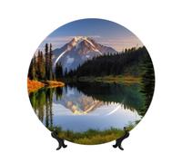 BWLHJKE Assiette décorative en porcelaine anglaise avec image - Assiettes à dîner personnalisées en porcelaine avec support de présentation - Assiette décorative en céramique pour décoration murale