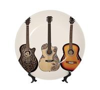 BWLHJKE Assiette décorative en porcelaine anglaise avec image - Assiettes à dîner personnalisées en porcelaine avec présentoir - Assiette décorative en céramique pour décoration murale - 17,8 cm