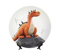 BWLHJKE Assiette décorative en porcelaine anglaise avec image de dragon amusant - Assiettes à dîner personnalisées en porcelaine avec support de présentation - Assiette décorative en céramique pour