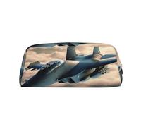 BWLHJKE Avions Fighter Jets Trousse de Maquillage pour Femmes Hommes Voyage Trousse de Toilette Esthétique Portefeuille Pochette Grand étui à Crayons, Or, Taille unique, golden/e, One size