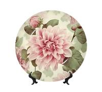 BWLHJKE Belle assiette décorative vintage en porcelaine anglaise avec image personnalisée avec support de présentation, assiette décorative en céramique pour décoration murale 20,3 cm