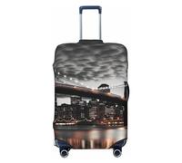 BWLHJKE Brooklyn Bridge Housse de bagage de voyage pour valise, approuvée TSA, lavable, élastique, anti-rayures, convient aux valises de 55,9 à 61 cm, Noir , XL
