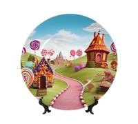 BWLHJKE Candy Assiette décorative en porcelaine anglaise avec image - Assiettes à dîner personnalisées en porcelaine avec présentoir - Assiette décorative en céramique pour décoration murale - 20,3 cm